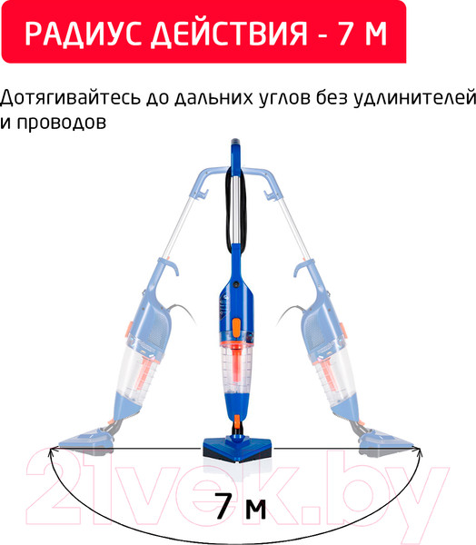 Изображение товара Вертикальный пылесос Arnica Klik Klak ET13330 (синий)