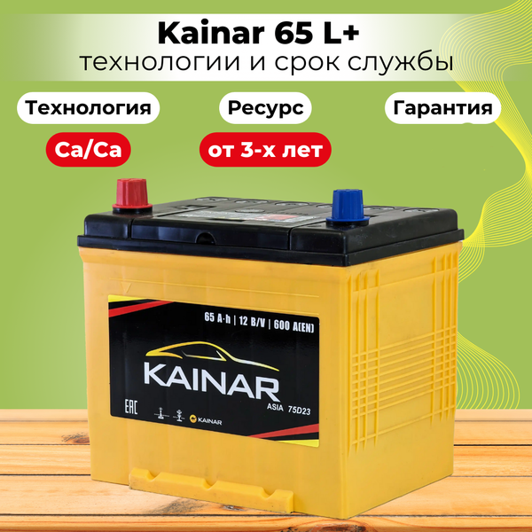 Изображение товара Автомобильный аккумулятор Kainar Asia JL+ / 062 22 40 02 0131 08 11 0 R (65 А/ч)