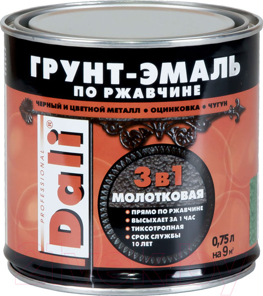 Изображение товара Эмаль DALI Молотковая по ржавчине 3 в 1 (750мл, золотистый)