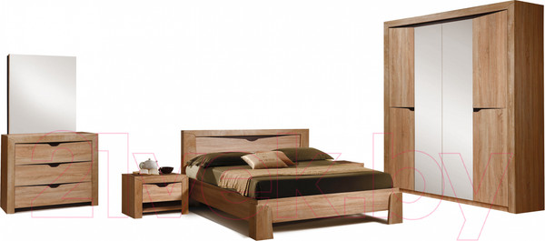 Изображение товара Комплект мебели для спальни ФорестДекоГрупп Герда-4 (дуб крафт)
