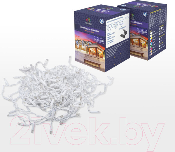 Изображение товара Светодиодная бахрома Neon-Night Айсикл 255-138-6 (4.8x0.6м, теплый белый)