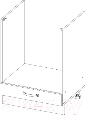 Изображение товара Шкаф под духовку Anrex Alesia 1S/60-F1 (серый/дуб анкона)
