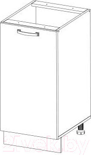 Изображение товара Шкаф-стол кухонный Anrex Alesia 1D/40-F1 (серый/дуб анкона)