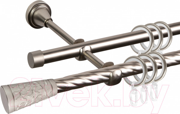 Изображение товара Карниз для штор АС ФОРОС Grace D16K/16Г составной + наконечники Севилья (2.8м, сатин)