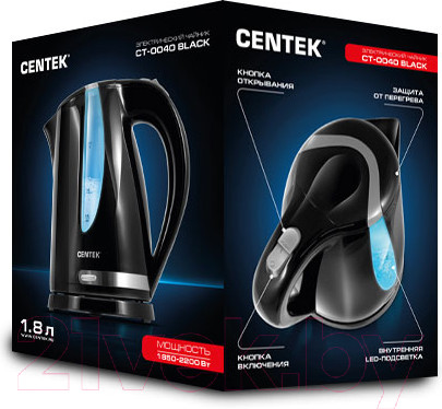 Изображение товара Электрочайник Centek CT-0040 (черный)