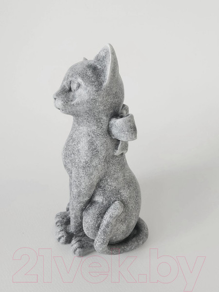 Изображение товара Статуэтка Нашы майстры Кот с бантом 3035 (декорированная)
