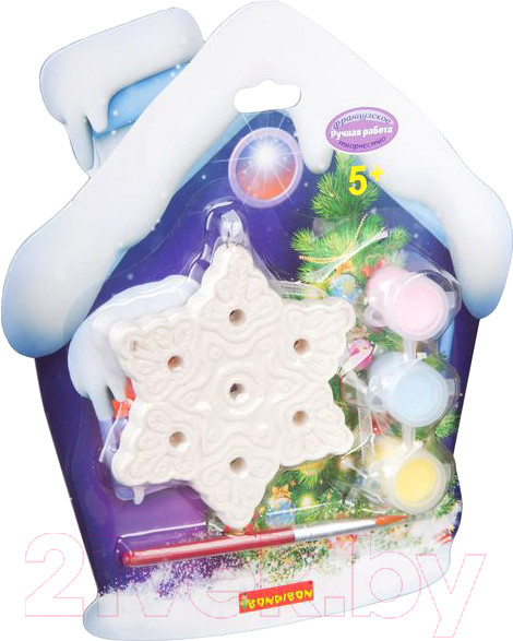 Изображение товара Набор для творчества Bondibon Елочные украшения. Снежинка на карте домик / ВВ2144