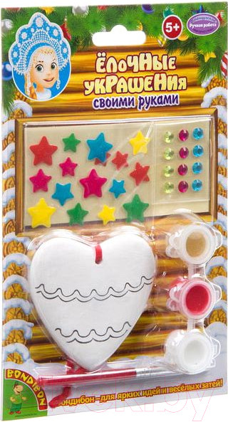 Изображение товара Набор для творчества Bondibon Елочные украшения со стразами и наклейками / ВВ3734