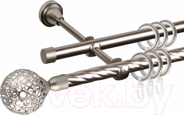 Изображение товара Карниз для штор АС ФОРОС Grace D16K/16Г составной + наконечники Метеор (3.2м, сатин)