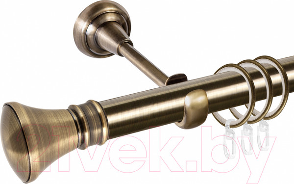Изображение товара Карниз для штор АС ФОРОС Grace D25Г составной + наконечники Колокол (2.8м, антик)