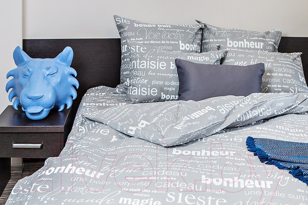 Изображение товара Комплект постельного белья Ночь нежна Письма Стандарт Евро 50x70 / 7420-1