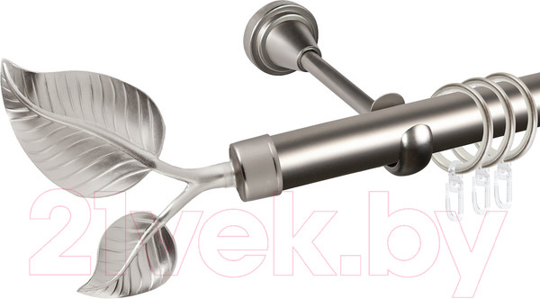 Изображение товара Карниз для штор АС ФОРОС Grace D25Г составной + наконечники Лист большой (2.8м, сатин)