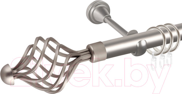 Изображение товара Карниз для штор АС ФОРОС Grace D25Г составной + наконечники Ажур 245 (3.2м, сатин)