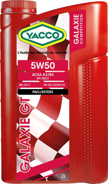 Изображение товара Моторное масло Yacco Galaxie GT 5W50 (1л)