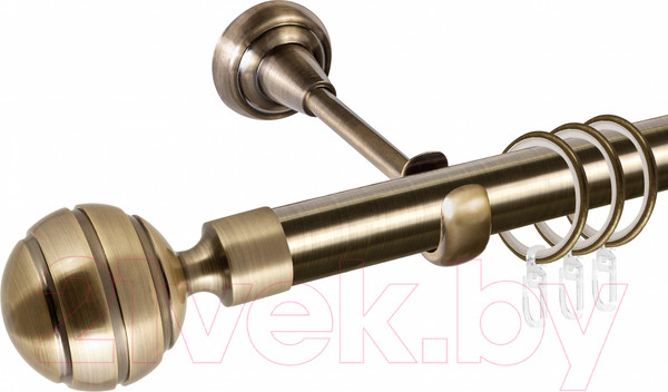 Изображение товара Карниз для штор АС ФОРОС Grace D25Г составной + наконечники Триест (3.2м, антик)