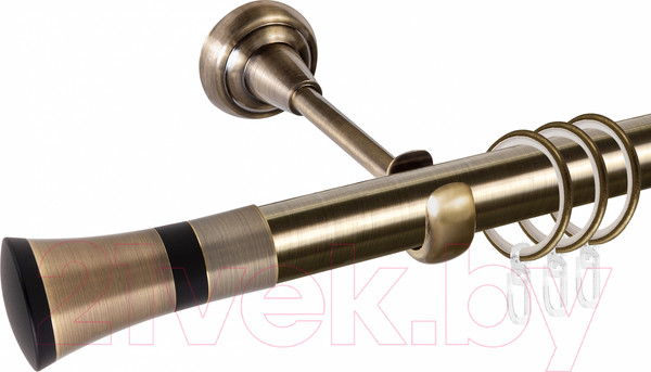 Изображение товара Карниз для штор АС ФОРОС Grace D25Г составной + наконечники Люксор черный (3.2м, антик)