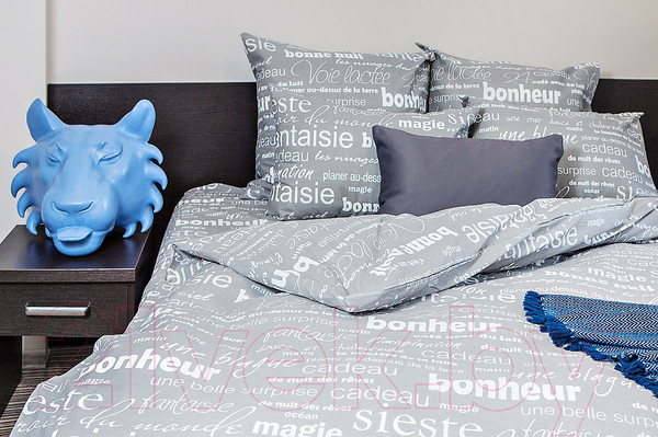 Изображение товара Комплект постельного белья Ночь нежна Письма Стандарт Семейный 50x70 / 7420-1