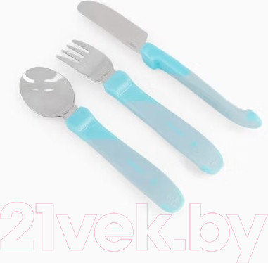 Изображение товара Набор столовых приборов Twistshake Learn Cutlery Stainless Steel 78210 (синий)