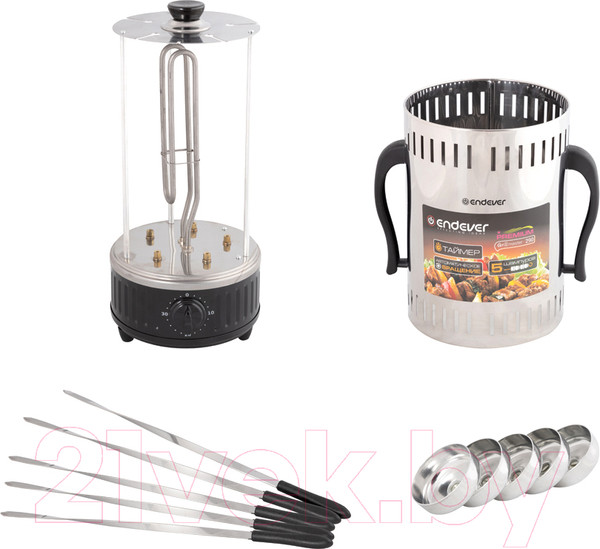 Изображение товара Электрошашлычница Endever Grillmaster 290 (серебристый/черный)