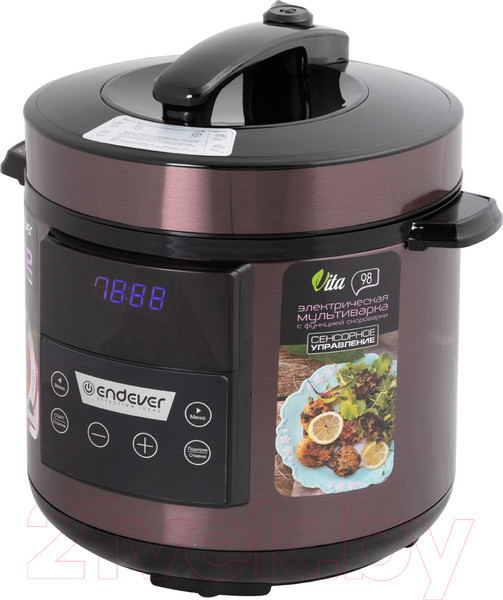 Изображение товара Мультиварка-скороварка Endever Vita-98 (черный/сливовый)