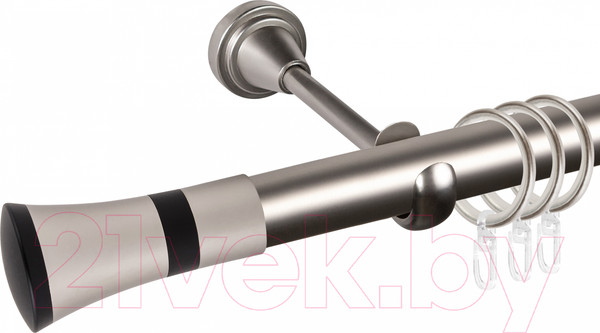 Изображение товара Карниз для штор АС ФОРОС Grace D25Г составной + наконечники Люксор черный (3.2м, сатин)