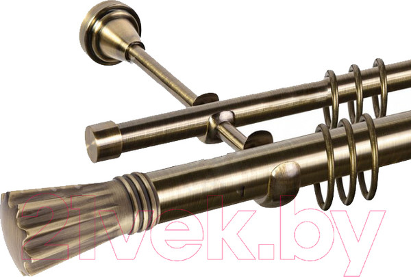 Изображение товара Карниз для штор АС ФОРОС Grace D25Г/16Г составной + наконечники Буэнос (2.8м, антик)