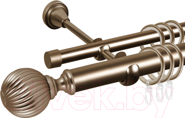 Изображение товара Карниз для штор АС ФОРОС Grace D25Г/16Г составной + наконечники Орион (3.2м, антик)