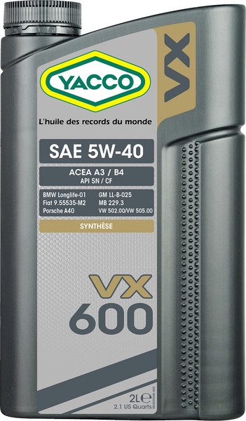 Изображение товара Моторное масло Yacco VX 600 5W40 (2л)