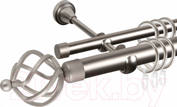 Изображение товара Карниз для штор АС ФОРОС Grace D25Г/16Г составной + наконечники Булава (2.8м, сатин)