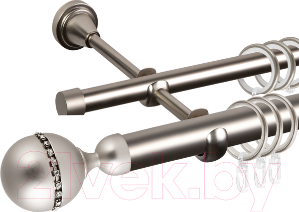 Изображение товара Карниз для штор АС ФОРОС Grace D25Г/16Г составной + наконечники Кортеза (2.8м, сатин)