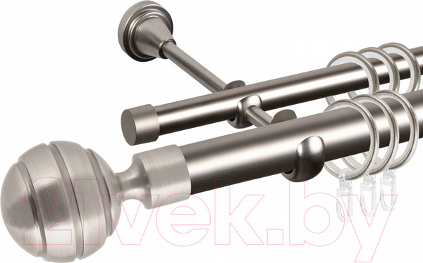 Изображение товара Карниз для штор АС ФОРОС Grace D25Г/16Г составной + наконечники Триест (3.2м, сатин)