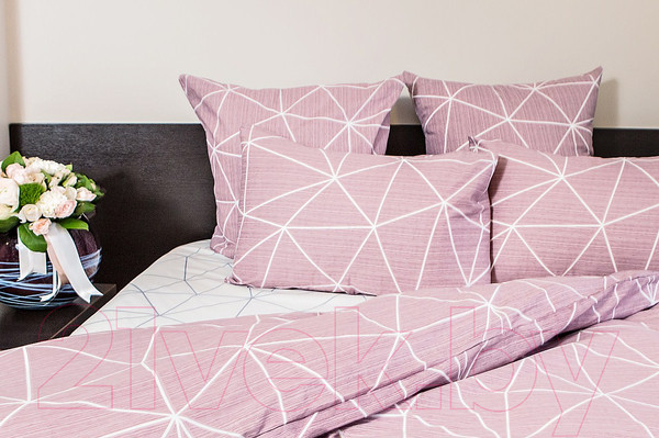 Изображение товара Комплект постельного белья Ночь нежна Грань Стандарт 2 сп. 70x70 / 7352-1+7353-1 (брусничный)