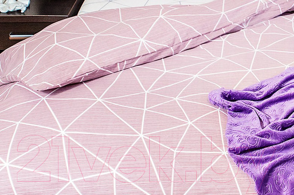 Изображение товара Комплект постельного белья Ночь нежна Грань Стандарт 2 сп. 70x70 / 7352-1+7353-1 (брусничный)