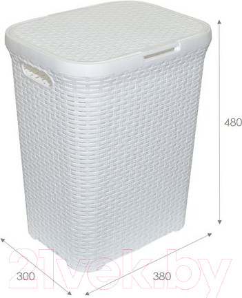 Изображение товара Корзина для белья Violet Ротанг / 184006 (40л, белый)