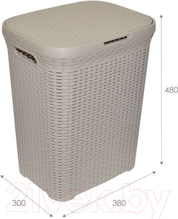 Изображение товара Корзина для белья Violet Ротанг / 184020 (40л, латте)