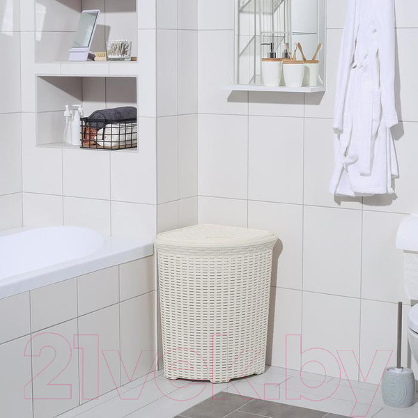 Изображение товара Корзина для белья Violet Ротанг / 235006 (60л, белый)