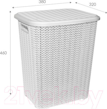 Изображение товара Корзина для белья Violet Вязь / 204006 (40л, белый)