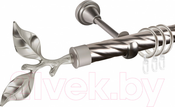 Изображение товара Карниз для штор АС ФОРОС Grace D25К составной + наконечники Лист розы (2.8м, сатин)