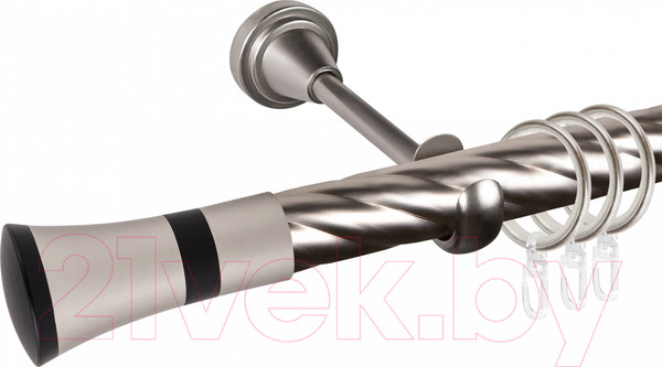 Изображение товара Карниз для штор АС ФОРОС Grace D25К составной + наконечники Люксор черный (2.8м, сатин)