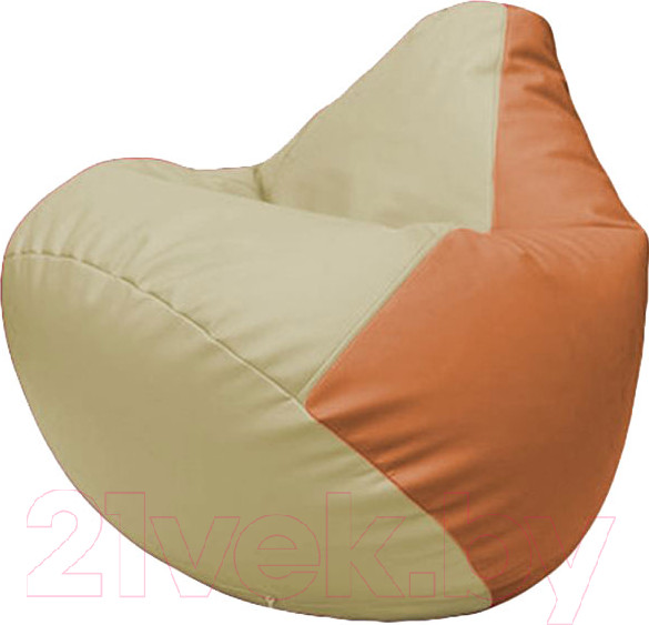 Изображение товара Бескаркасное кресло Flagman Груша Макси XXL Г2.3-1020 (светло-бежевый/оранжевый)