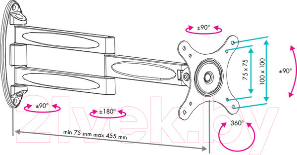 Изображение товара Кронштейн для телевизора VLK Trento-15 (черный)
