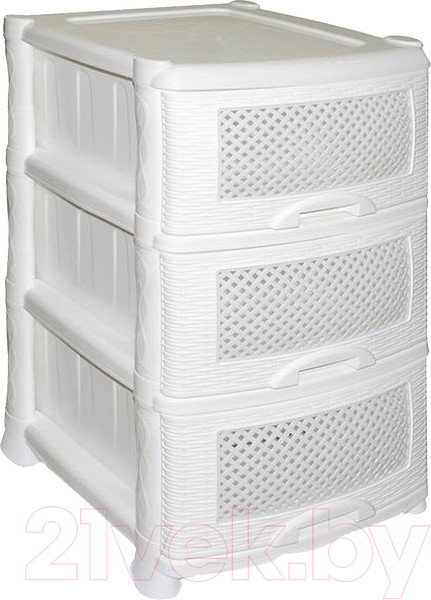 Изображение товара Комод пластиковый Violet Плетенка / 035306 (белый)