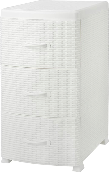 Изображение товара Комод пластиковый Violet Ротанг / 035606 (белый)