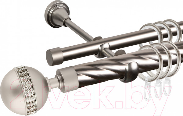 Изображение товара Карниз для штор АС ФОРОС Grace D25К/16Г составной + наконечники Авея (3.2м, сатин)