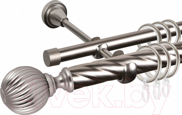 Изображение товара Карниз для штор АС ФОРОС Grace D25К/16Г составной + наконечники Орион (3.2м, сатин)