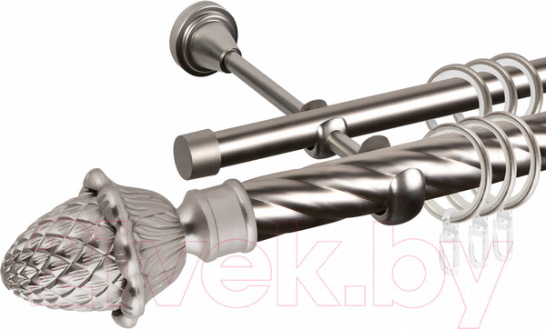 Изображение товара Карниз для штор АС ФОРОС Grace D25К/16Г составной + наконечники Магнолия (3.2м, сатин)