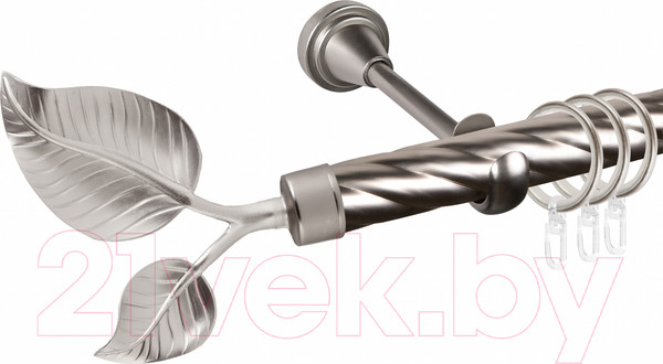 Изображение товара Карниз для штор АС ФОРОС Grace D25К/16Г составной + наконечники Лист большой (3.2м, сатин)