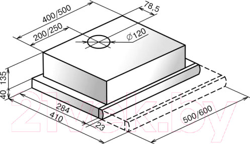 Изображение товара Вытяжка телескопическая Elikor Интегра 50П-400-В2Л / 155702