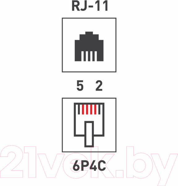 Изображение товара Розетка Rexant 6Р-4С (RJ-11) / 06-0101-B