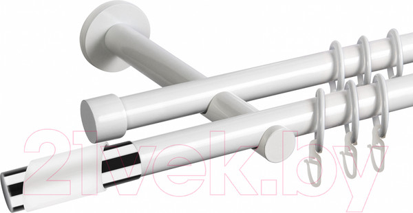Изображение товара Карниз для штор АС ФОРОС Dance D19Г/19Г + наконечники Париж хром (3м, белый)
